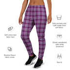 Purple and Trendy Pink Plaid Women's Joggers - Scottish Squares