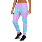 Mauve and Coastal Mist Plaid Women's Joggers - Scottish Squares