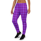 Electric Violet and Fuchsia Plaid Women's Joggers - Scottish Squares