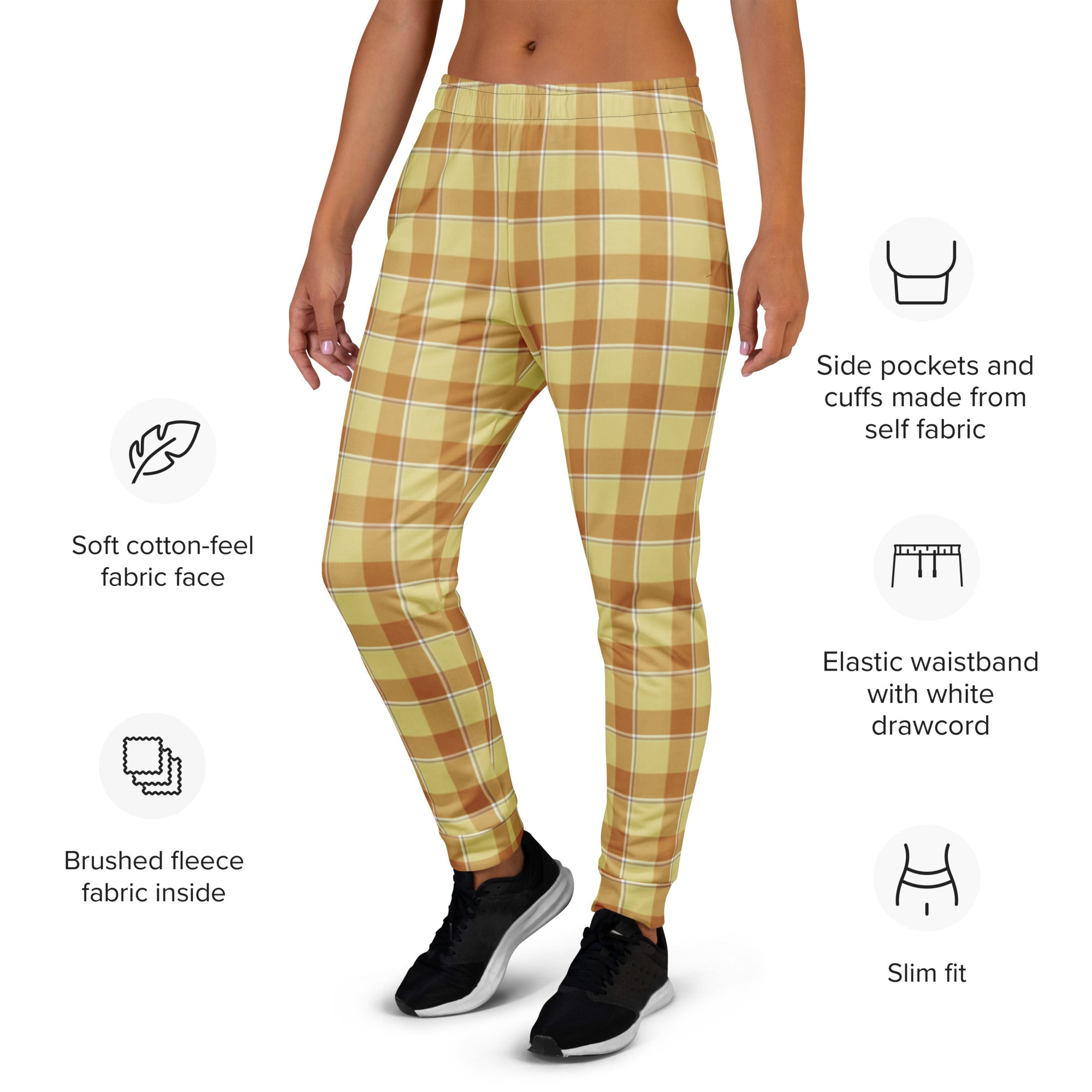 Zombie and Copper Plaid Women's Joggers - Scottish Squares