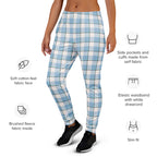 Pink Cloud and Blue Lagoon Plaid Women's Joggers - Scottish Squares
