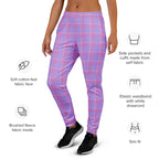 Viola and Dull Lavender Plaid Women's Joggers - Scottish Squares