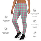 Vista Blue and Turkish Rose Plaid Women's Joggers - Scottish Squares