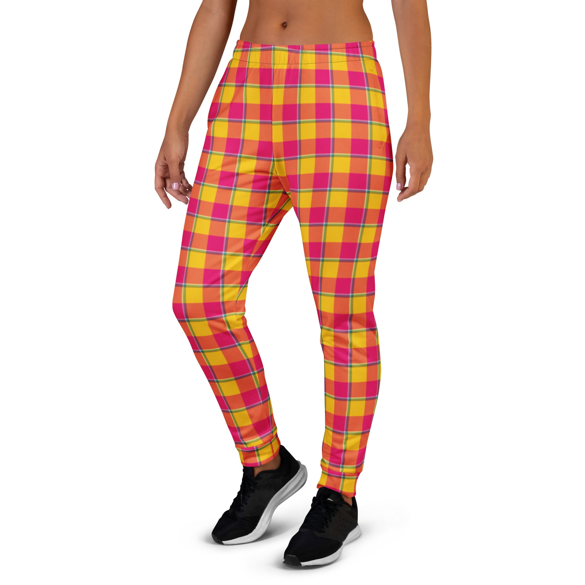 Corn and Razzmatazz Plaid Women's Joggers - Scottish Squares