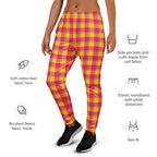 Corn and Razzmatazz Plaid Women's Joggers - Scottish Squares