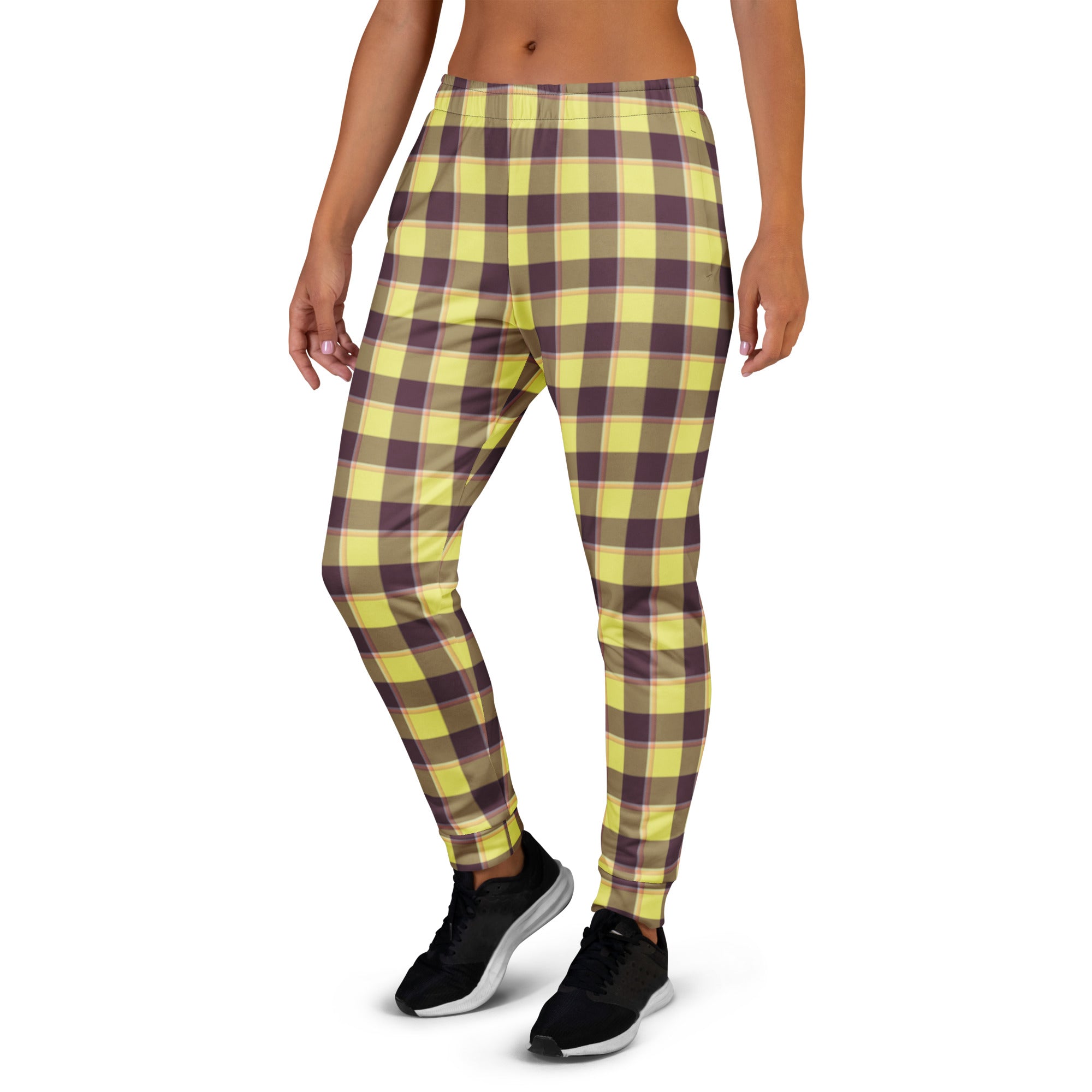 Flax and Livid Brown Plaid Women's Joggers - Scottish Squares