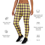 Flax and Livid Brown Plaid Women's Joggers - Scottish Squares