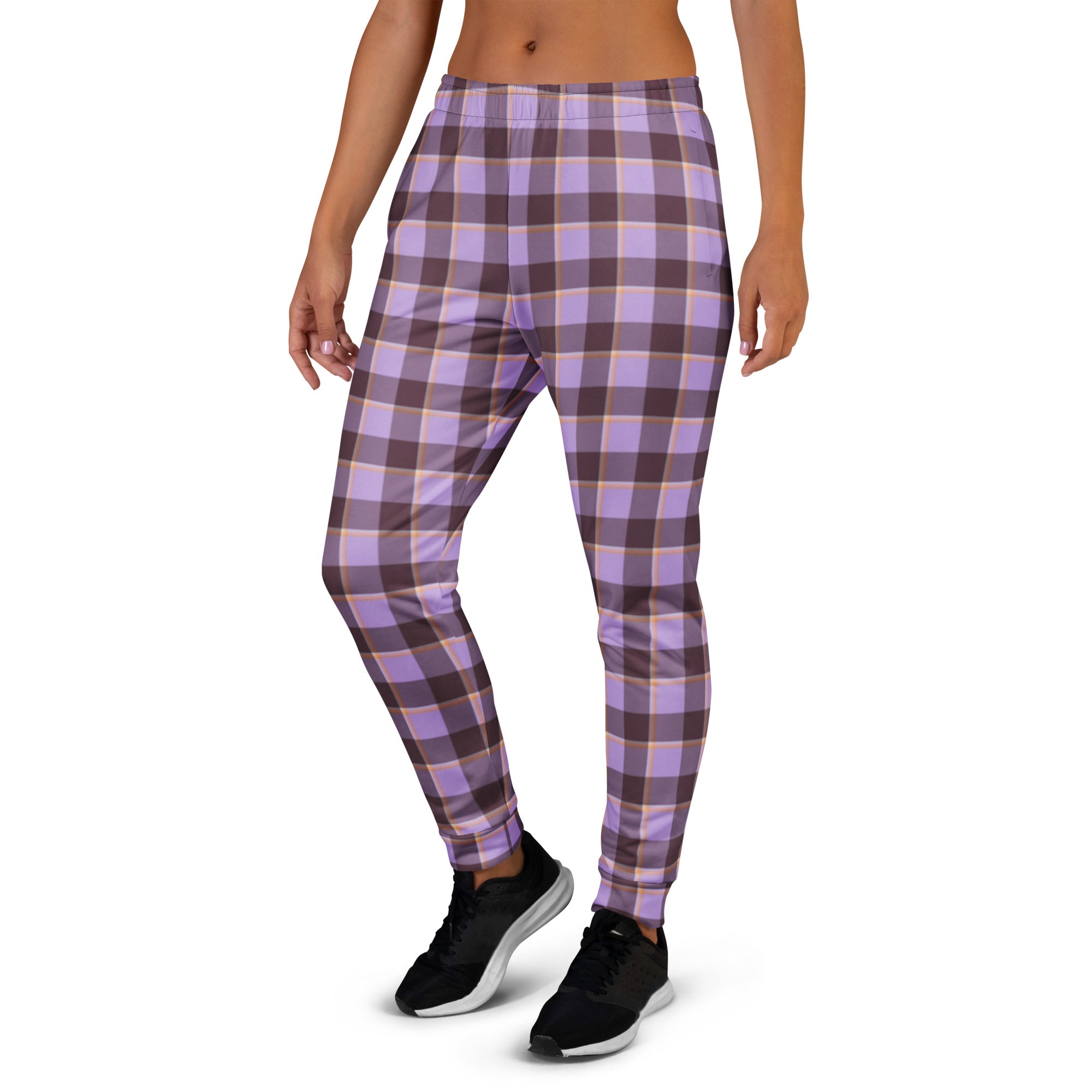Light Wisteria and Livid Brown Plaid Women's Joggers - Scottish Squares