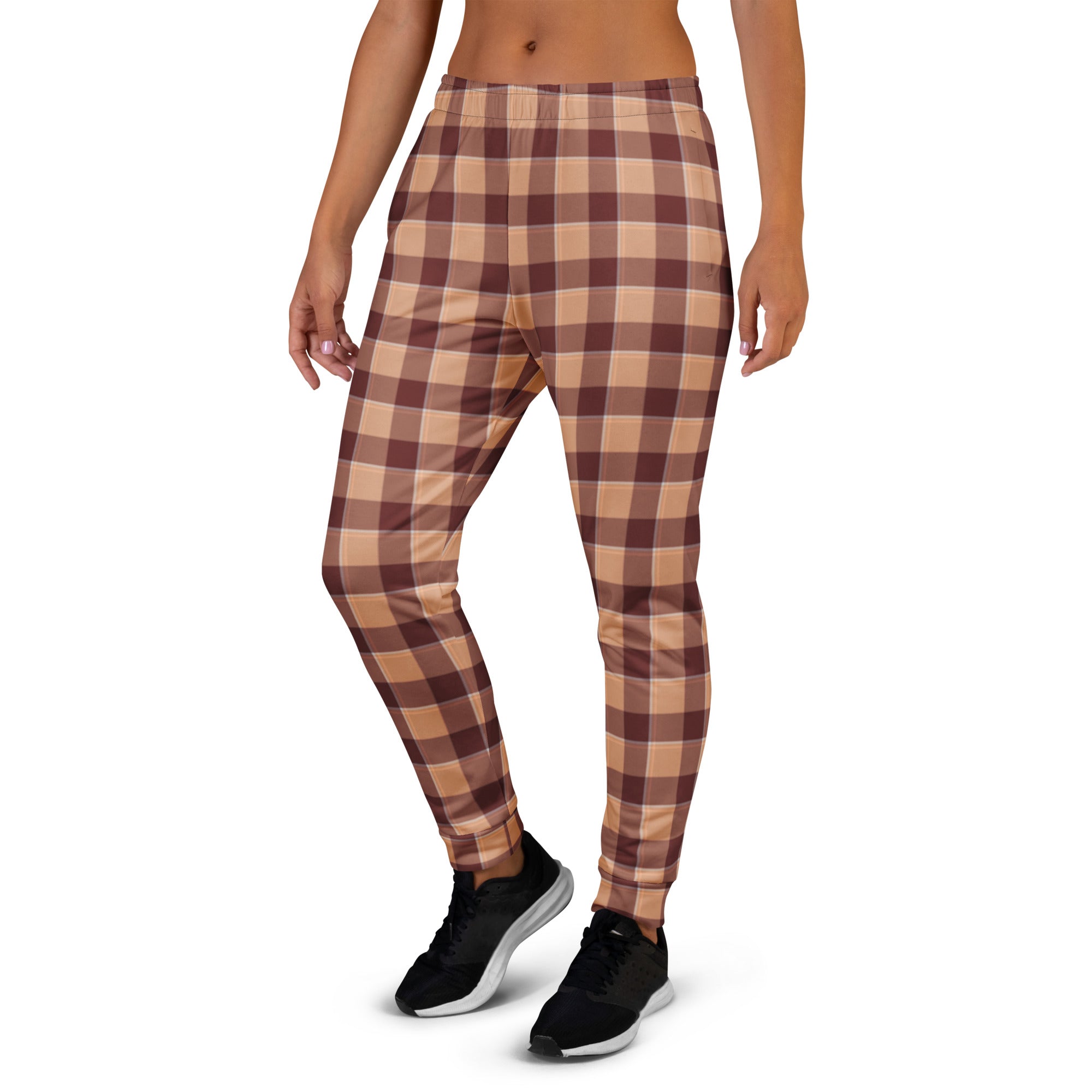 Whiskey and Livid Brown Plaid Women's Joggers - Scottish Squares