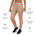 Spring Rain and Persimmon Plaid Women's Joggers - Scottish Squares