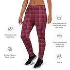 Old Brick and Cab Sav Plaid Women's Joggers - Scottish Squares