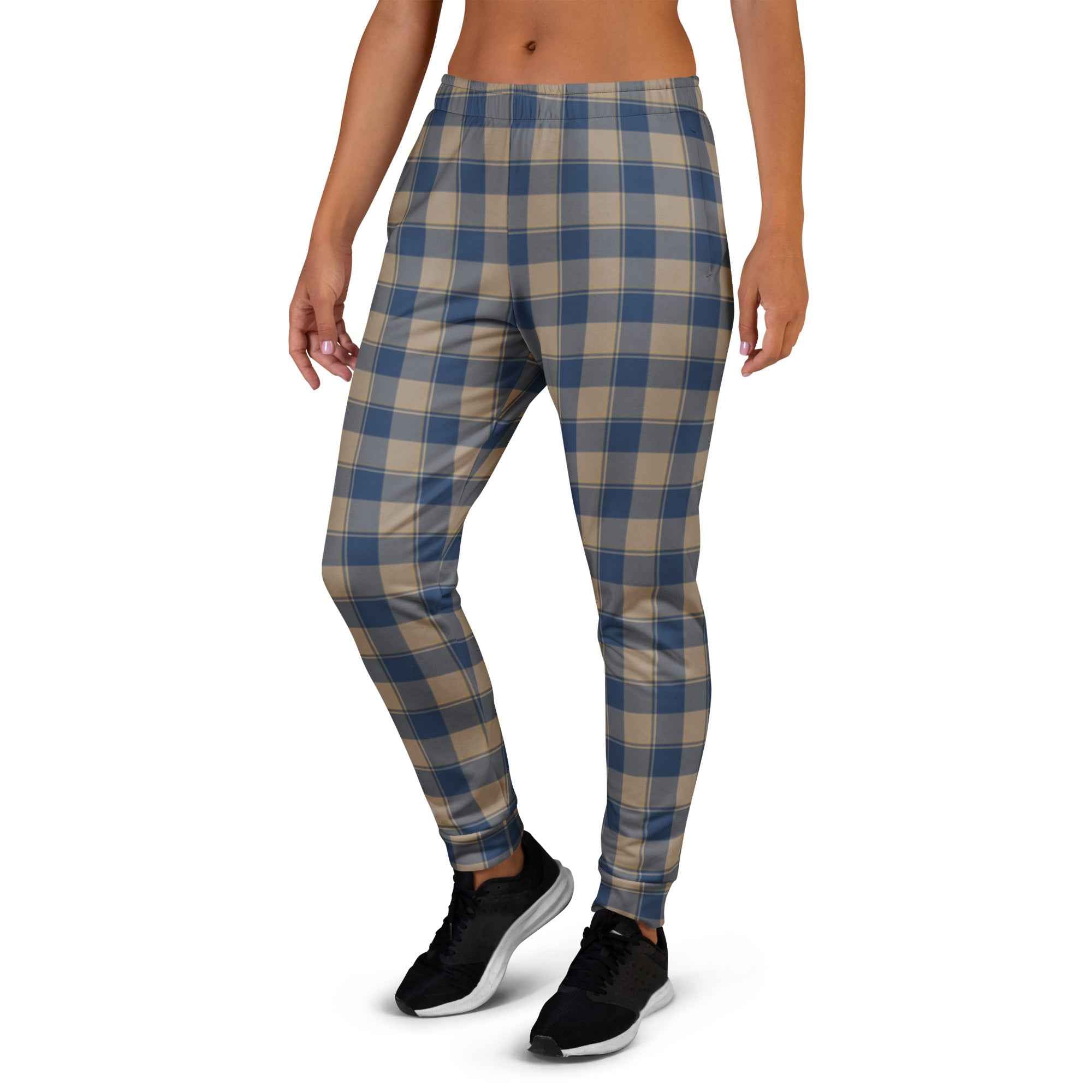 Cello and Donkey Brown Plaid Women's Joggers - Scottish Squares