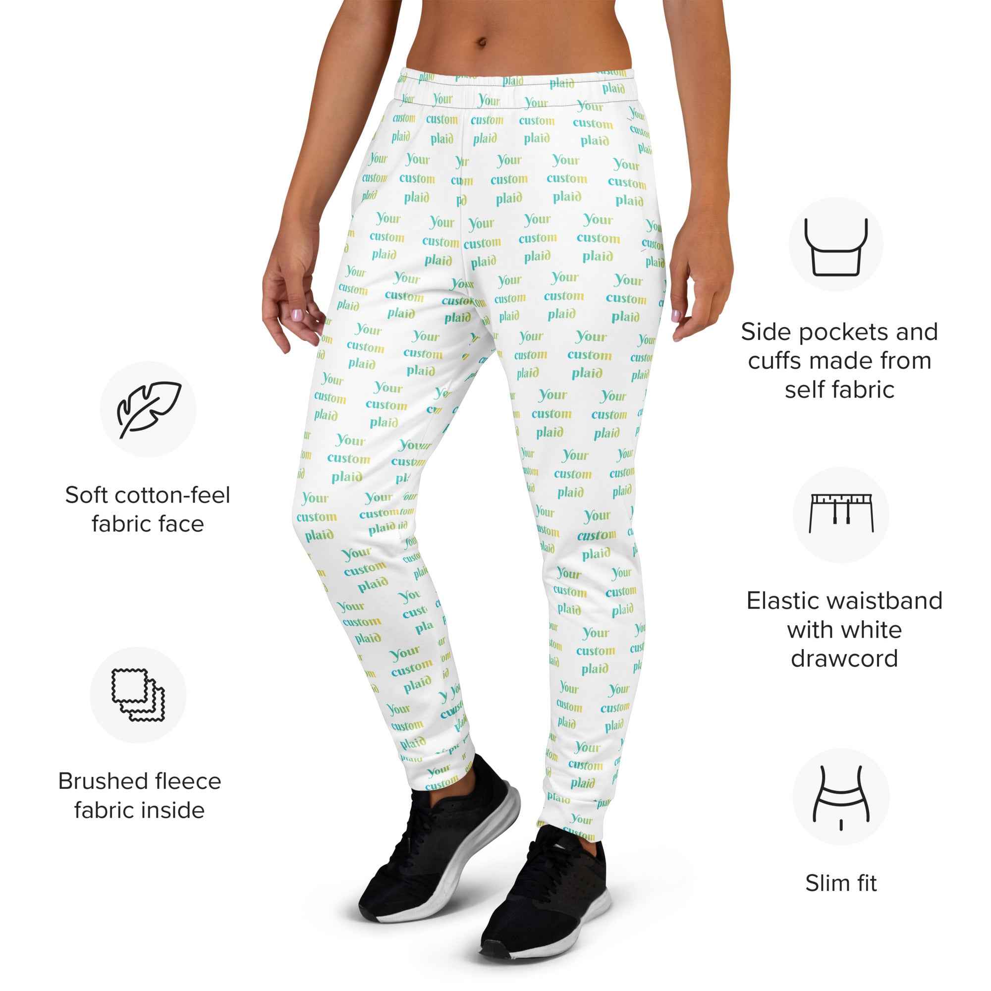 Women's Joggers Your Own Birthday Plaid - Scottish Squares
