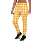 Women's Joggers Kidney Cancer Awareness Plaid, Orange Ribbon, Supportive Gift - Scottish Squares