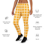 Women's Joggers Kidney Cancer Awareness Plaid, Orange Ribbon, Supportive Gift - Scottish Squares