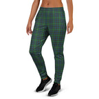 Women's Joggers Green Blue Orange Plaid Tartan