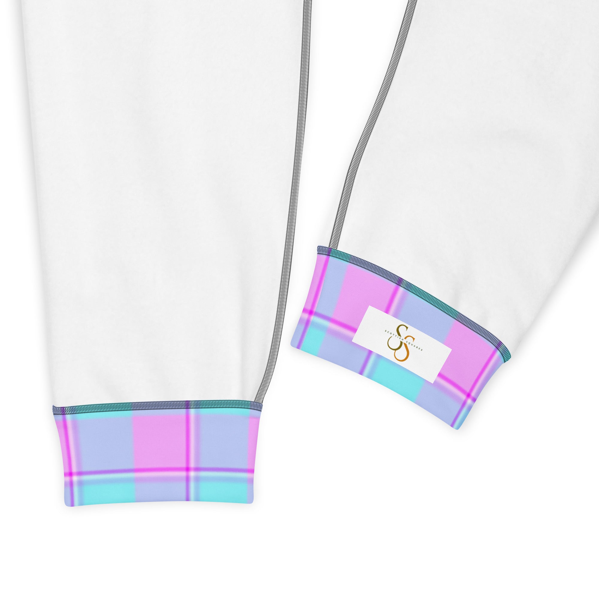 Mauve and Coastal Mist Plaid Women's Joggers - Scottish Squares