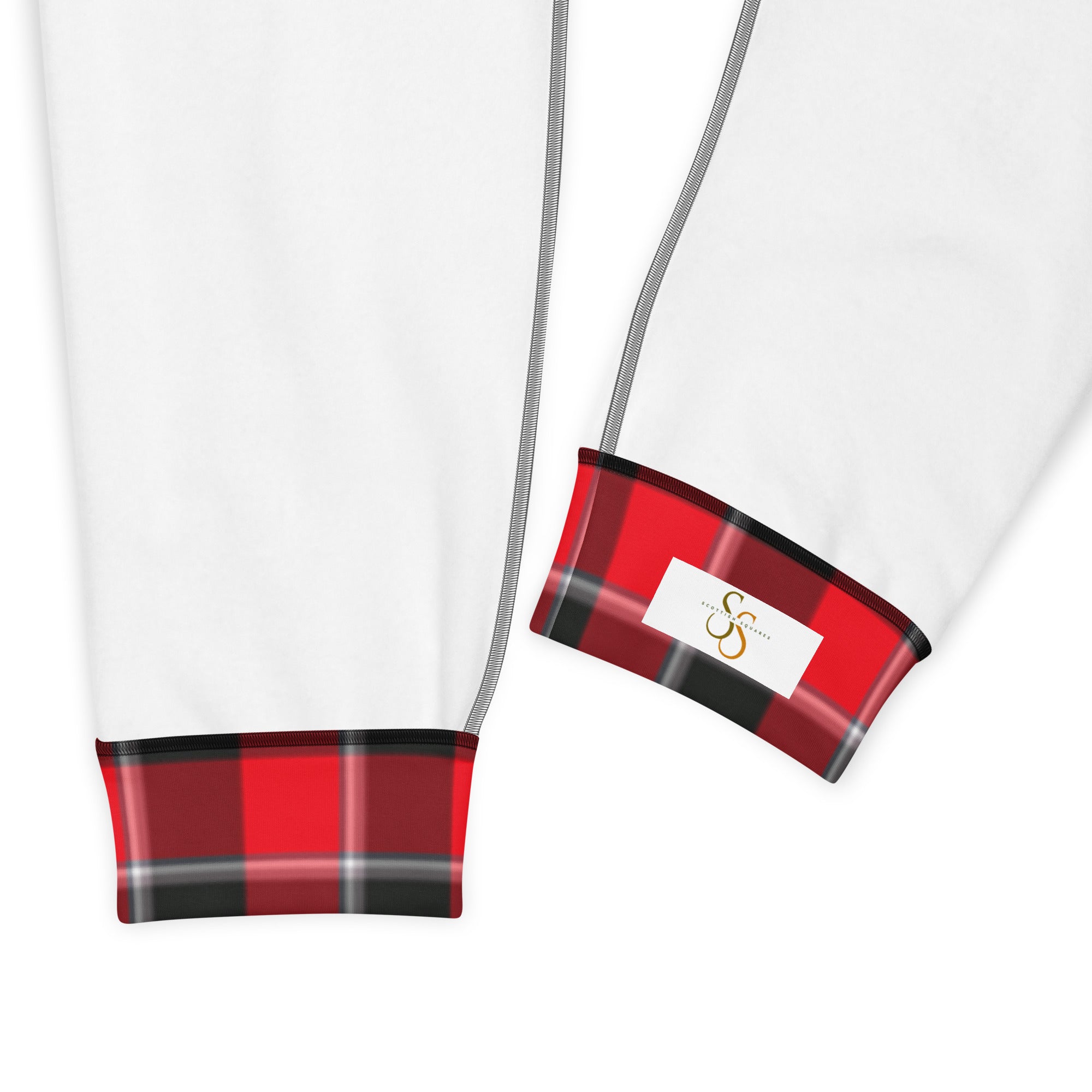 Red Ribbon and Heavy Metal Plaid Women's Joggers - Scottish Squares