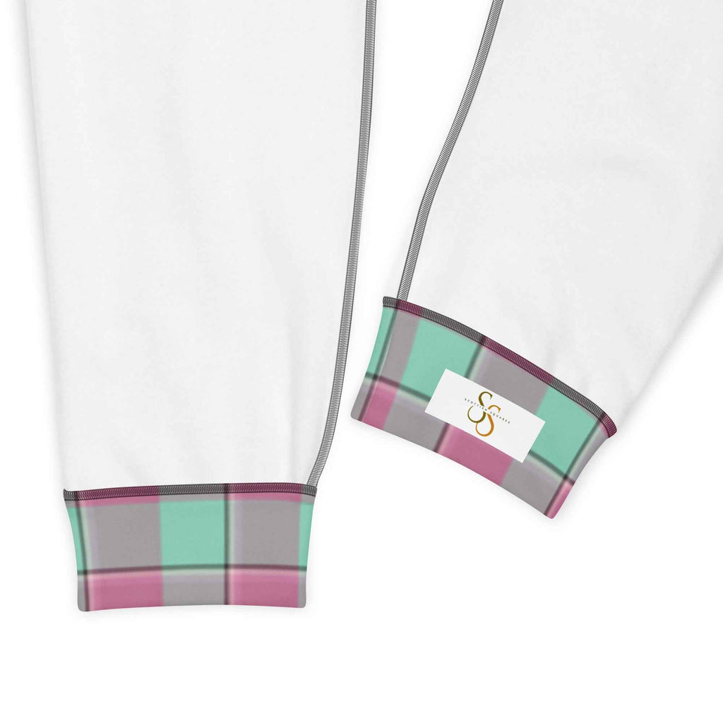 Vista Blue and Turkish Rose Plaid Women's Joggers - Scottish Squares
