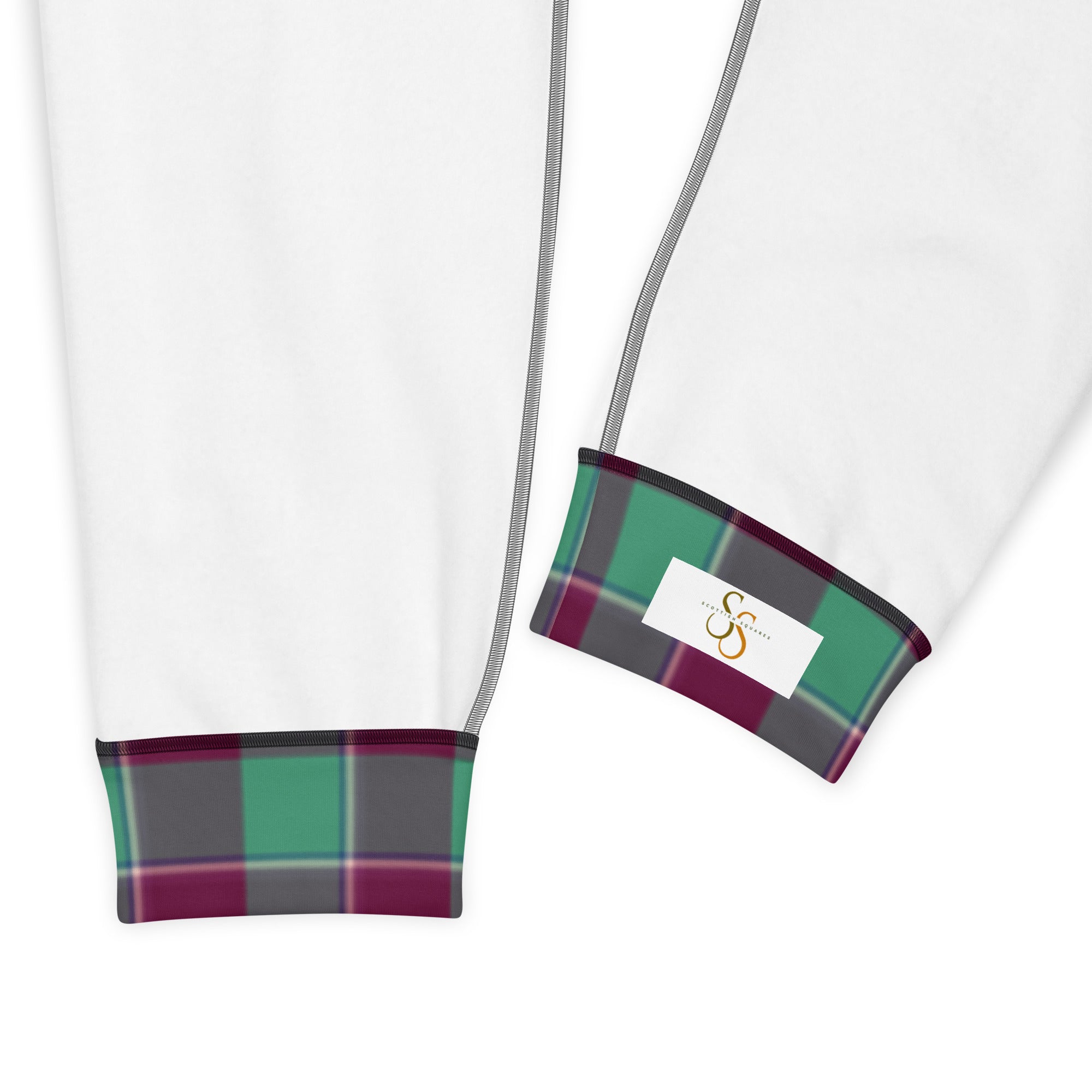 Ocean Green and Mulberry Wood Plaid Women's Joggers - Scottish Squares