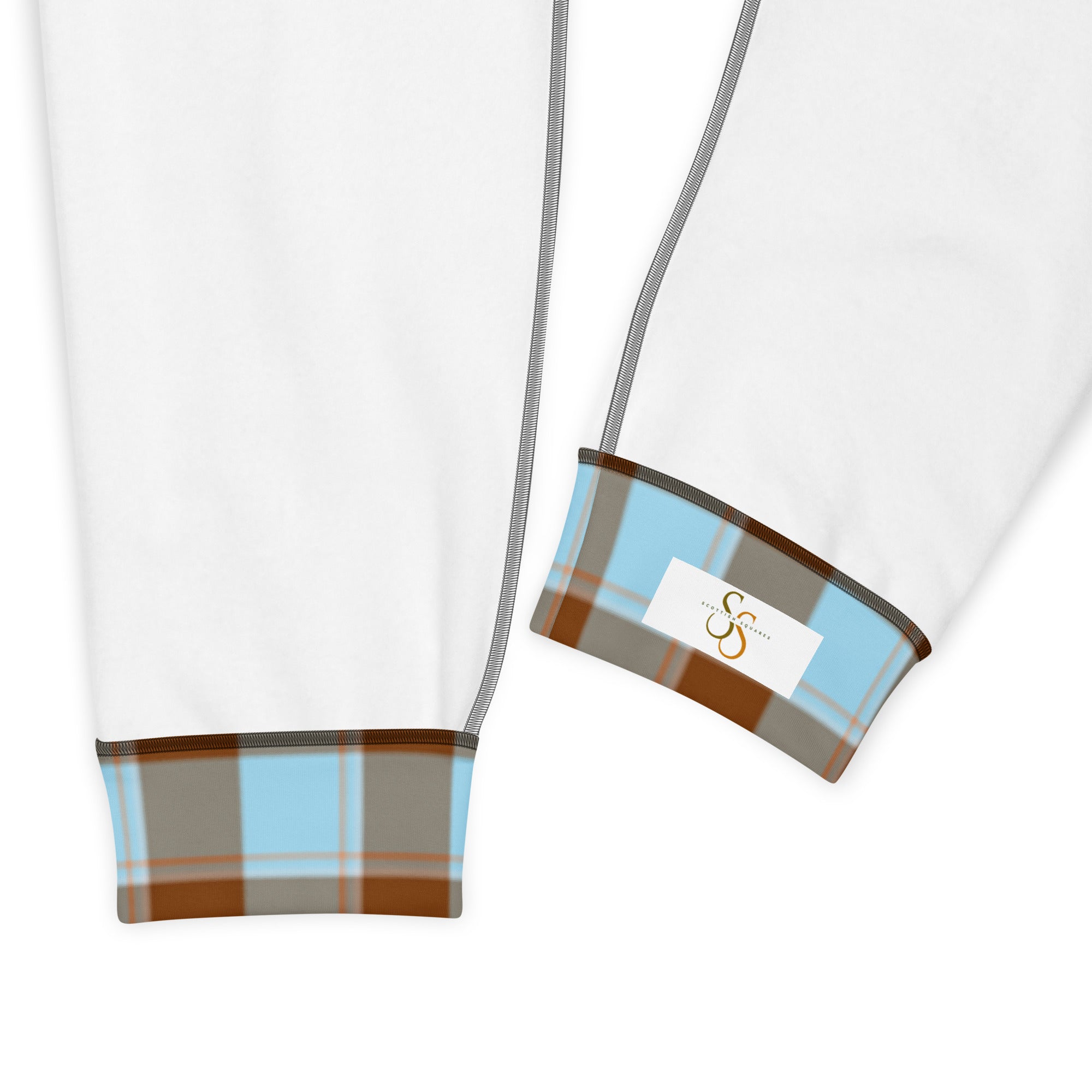 Blizzard Blue and Livid Brown Plaid Women's Joggers - Scottish Squares