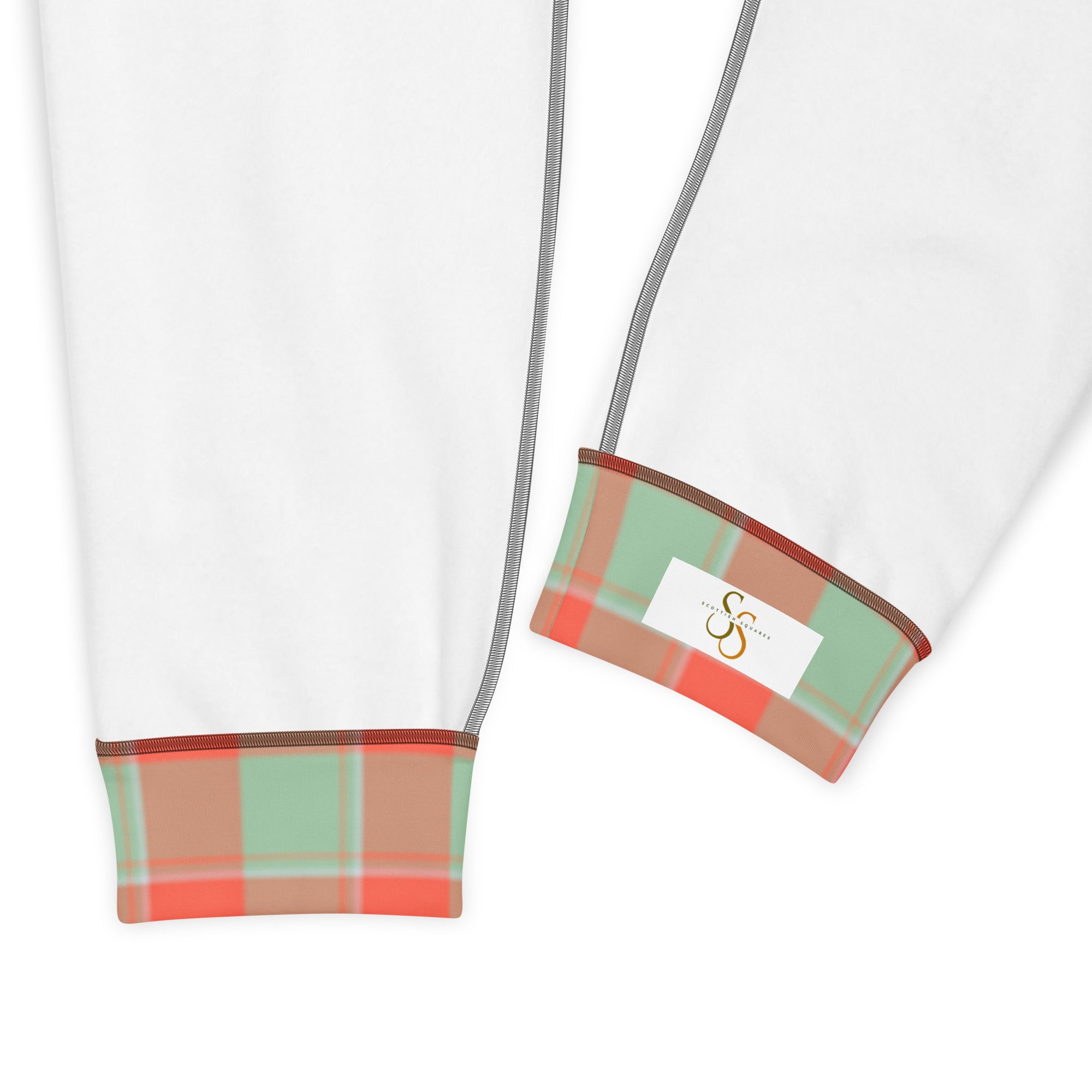 Spring Rain and Persimmon Plaid Women's Joggers - Scottish Squares
