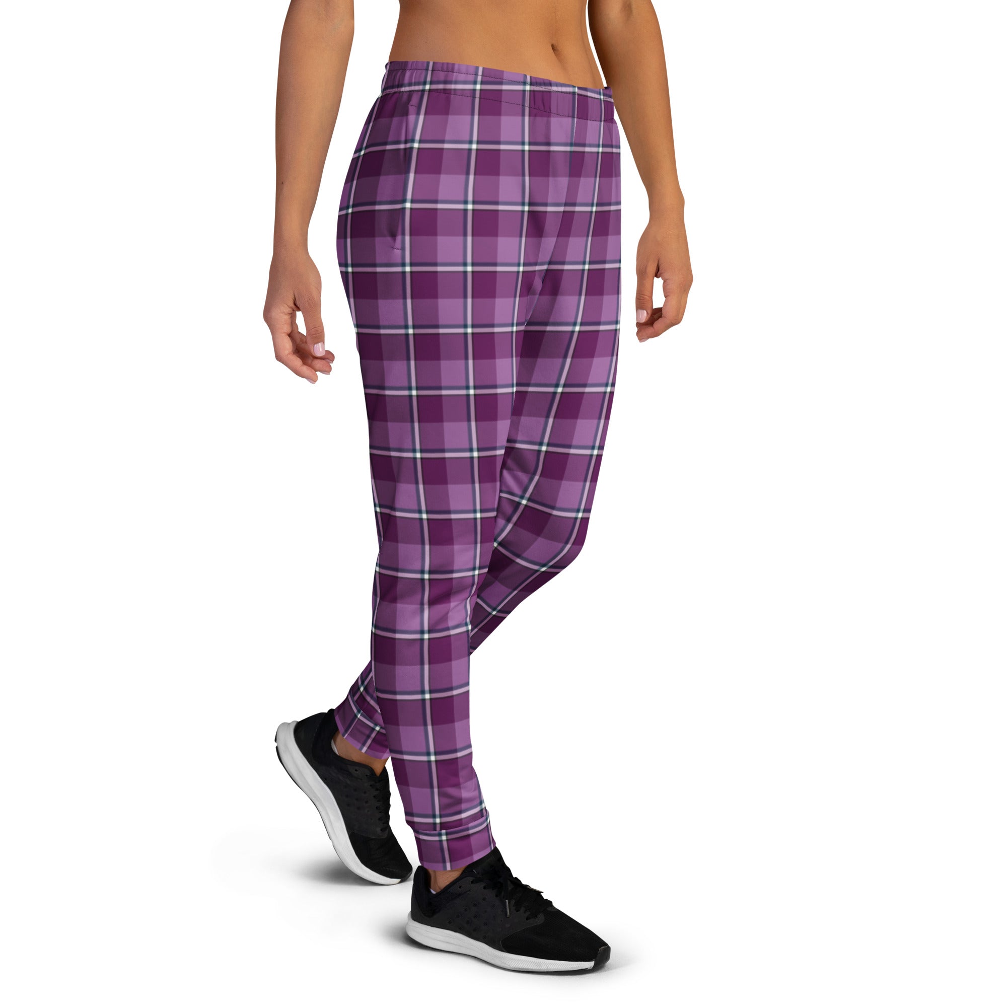 Purple and Trendy Pink Plaid Women's Joggers - Scottish Squares
