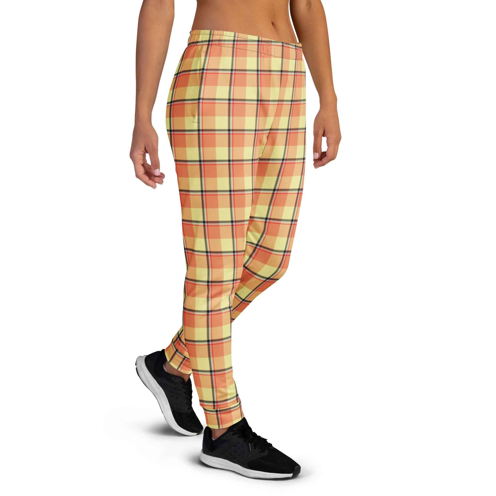 Claystone and Morning Mist Plaid Women's Joggers - Scottish Squares