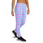 Mauve and Coastal Mist Plaid Women's Joggers - Scottish Squares