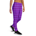 Electric Violet and Fuchsia Plaid Women's Joggers - Scottish Squares