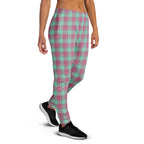 Vista Blue and Turkish Rose Plaid Women's Joggers - Scottish Squares