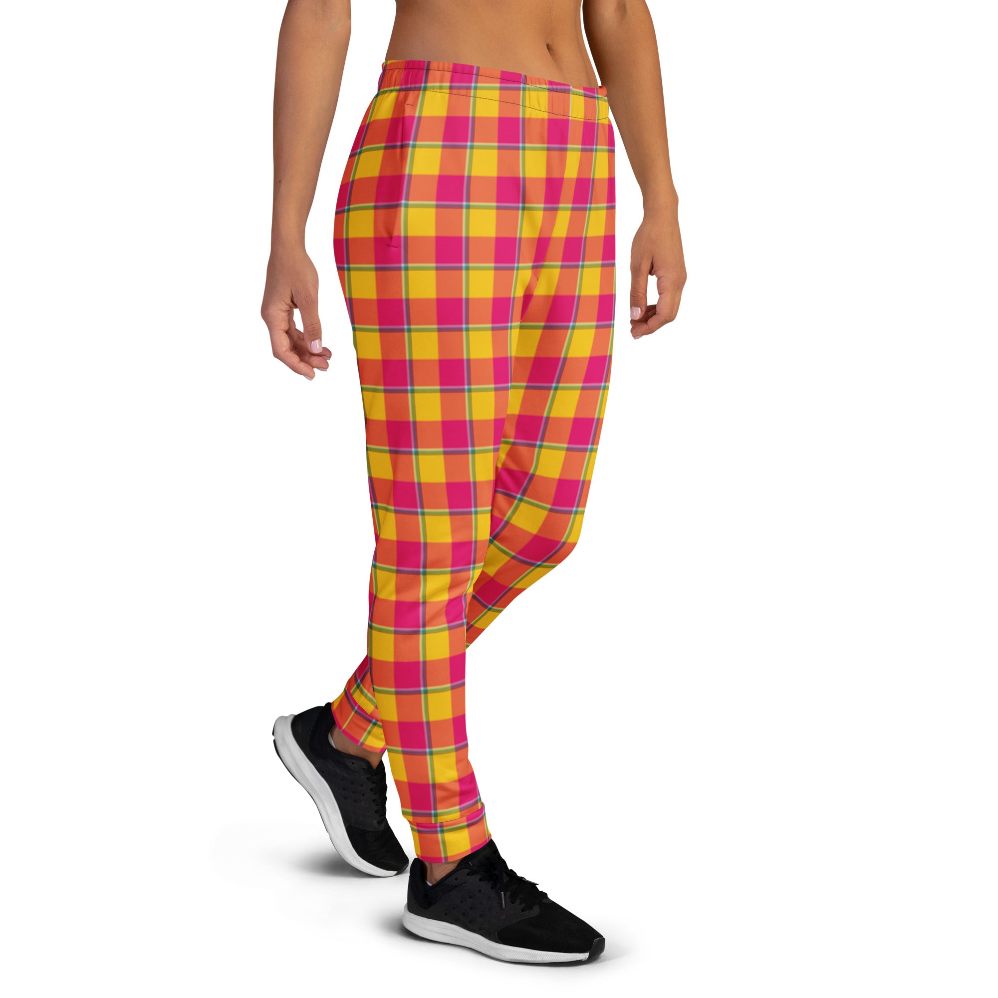 Corn and Razzmatazz Plaid Women's Joggers - Scottish Squares