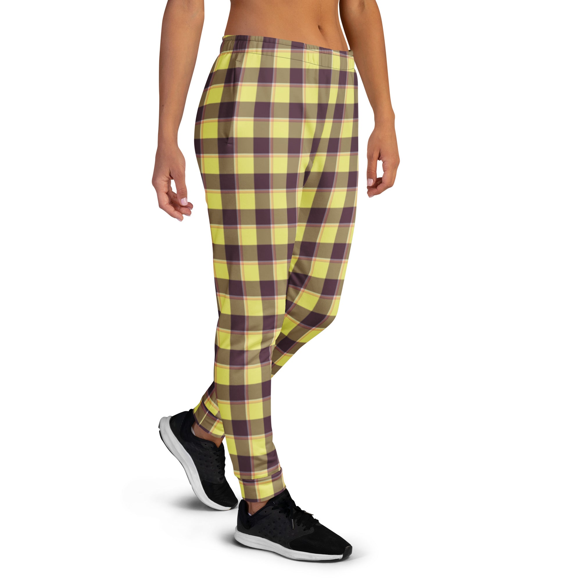 Flax and Livid Brown Plaid Women's Joggers - Scottish Squares