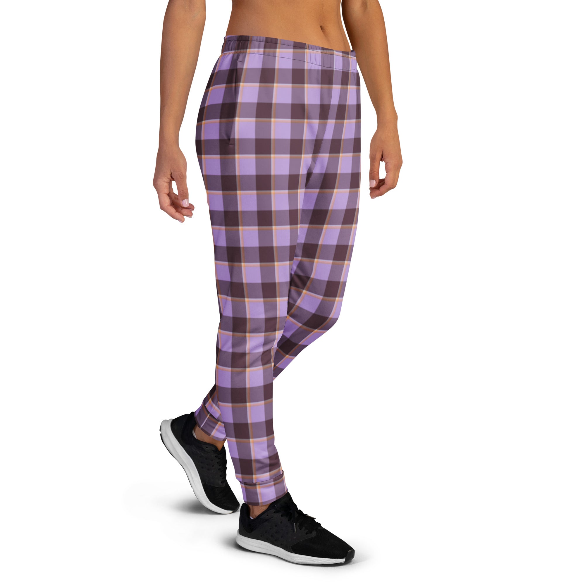 Light Wisteria and Livid Brown Plaid Women's Joggers - Scottish Squares