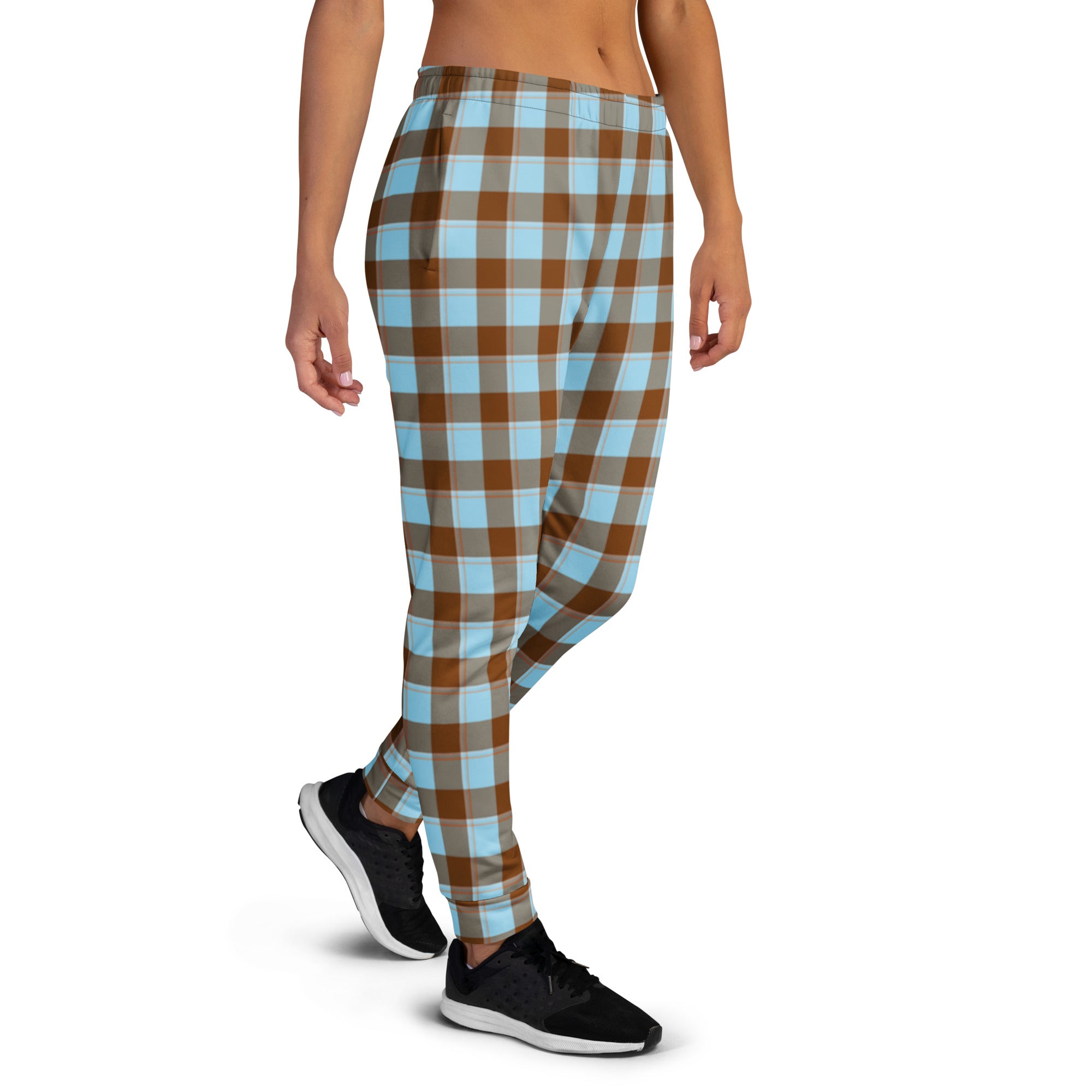 Blizzard Blue and Livid Brown Plaid Women's Joggers - Scottish Squares