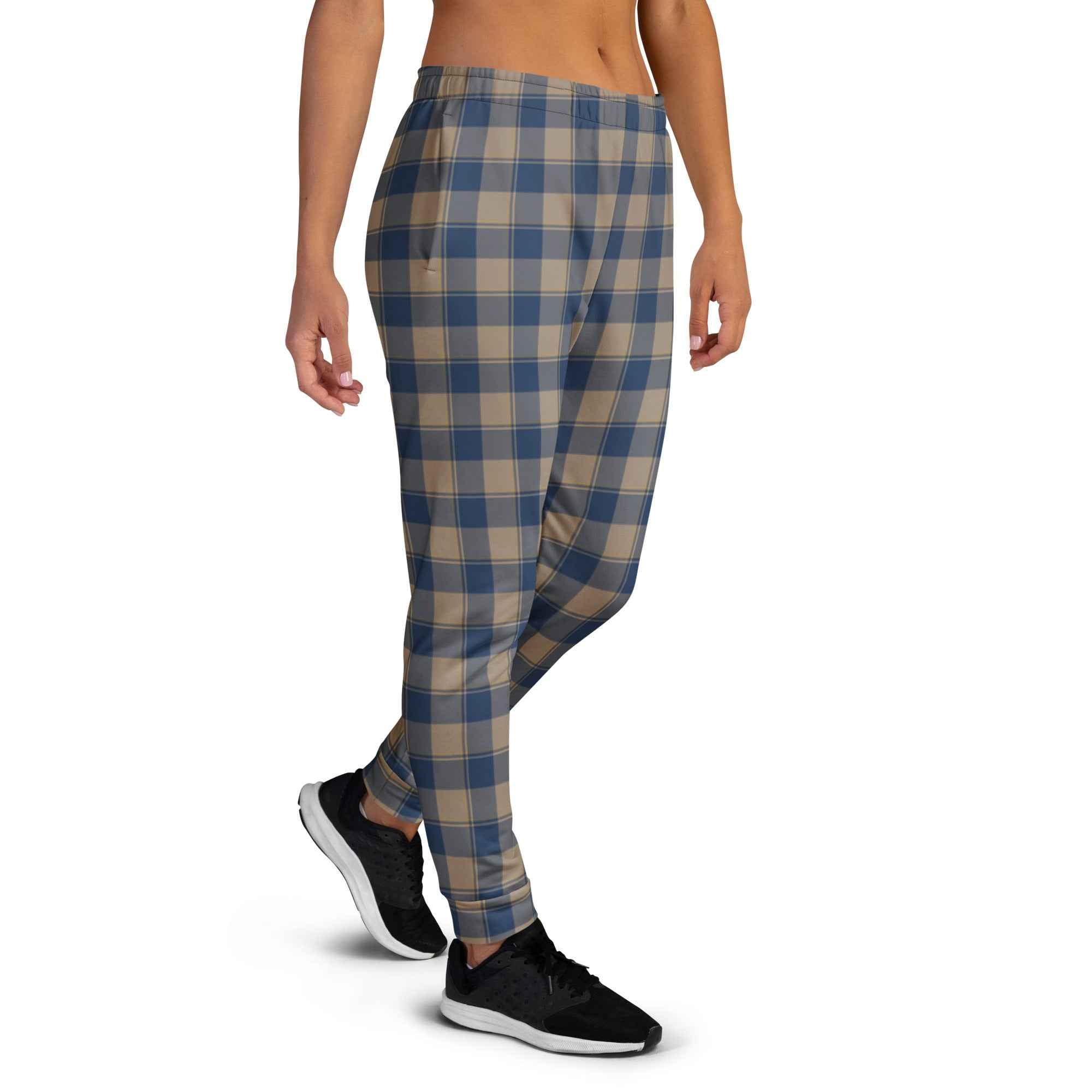 Cello and Donkey Brown Plaid Women's Joggers - Scottish Squares