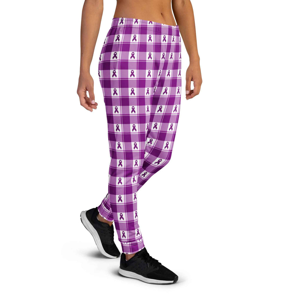 Women's Joggers Pancreatic Cancer Awareness Plaid - Scottish Squares