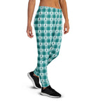 Women's Joggers Cervical Cancer Awareness Plaid, Teal Ribbon, Supportive Gift - Scottish Squares