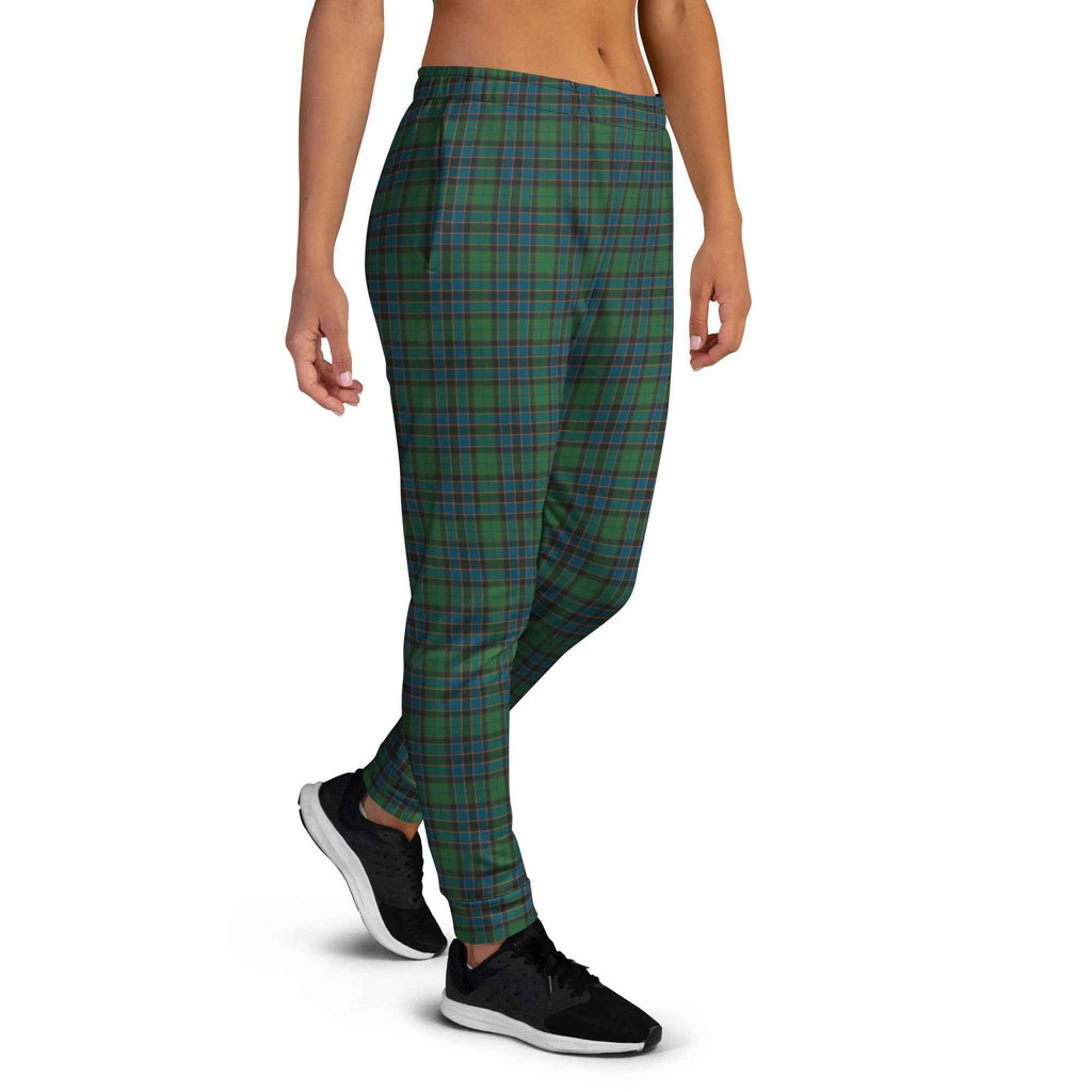 Women's Joggers Green Blue Orange Plaid Tartan
