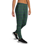 Women's Joggers Green Blue Orange Plaid Tartan