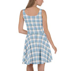 Pink Cloud and Blue Lagoon Plaid Skater Dress - Scottish Squares