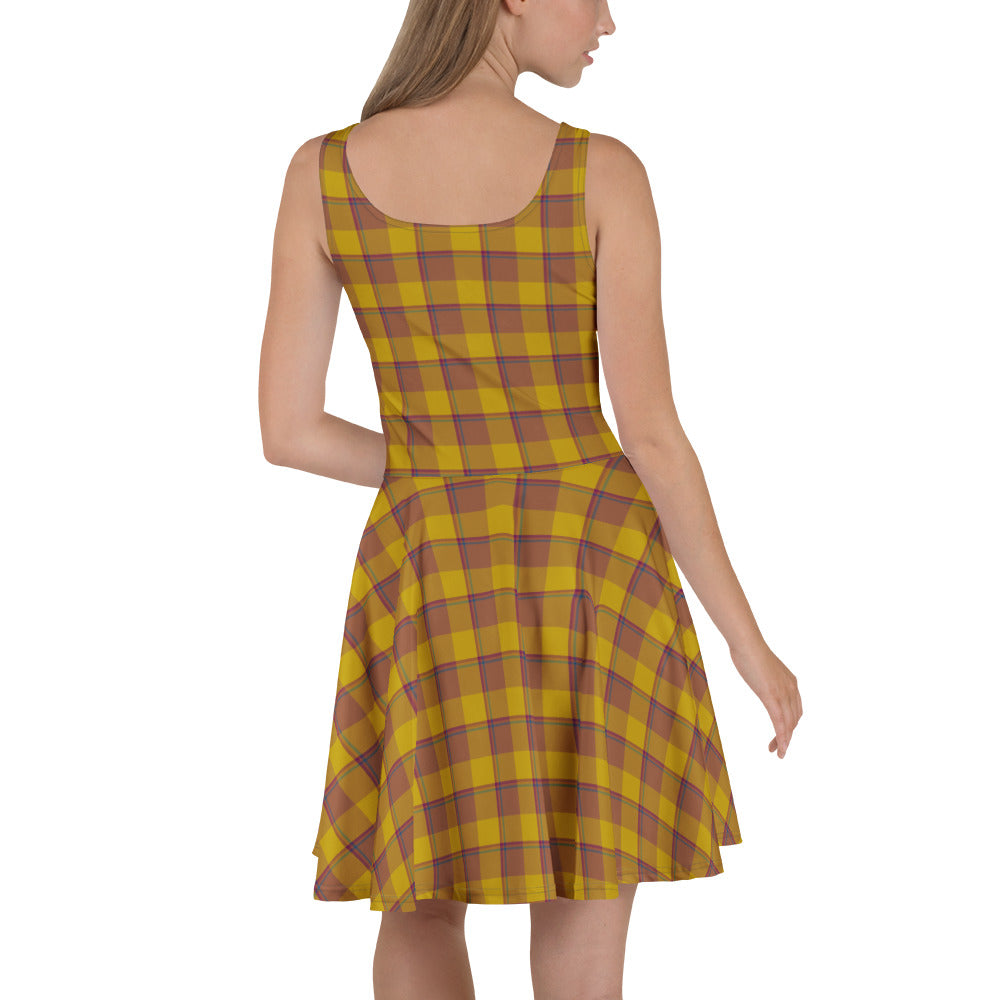 Potters Clay and Pizza Plaid Skater Dress - Scottish Squares