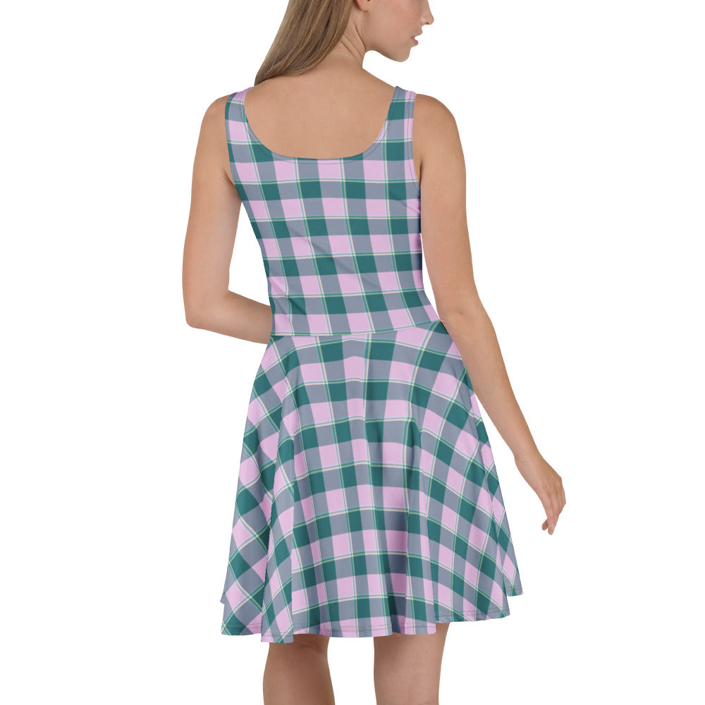 Ming and Melanie Plaid Skater Dress - Scottish Squares