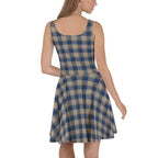 Cello and Donkey Brown Plaid Skater Dress - Scottish Squares