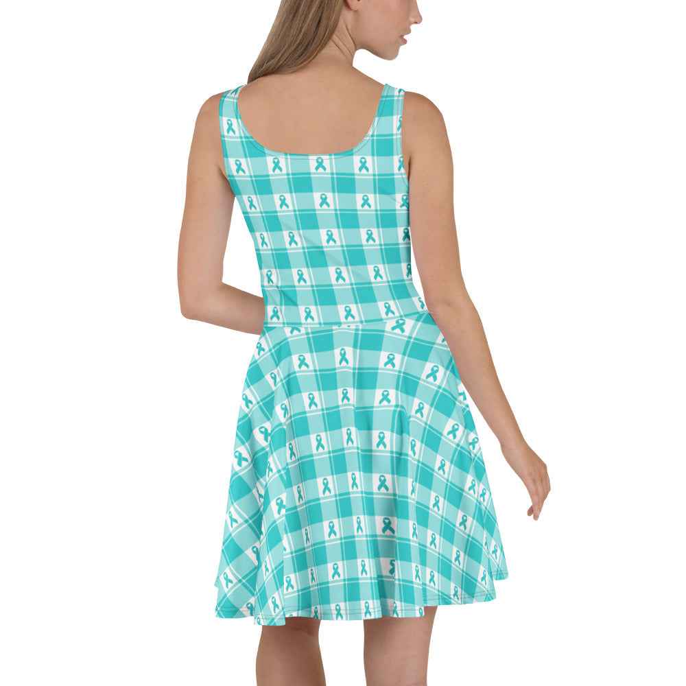 Skater Dress Ovarian Cancer Awareness Plaid - Scottish Squares