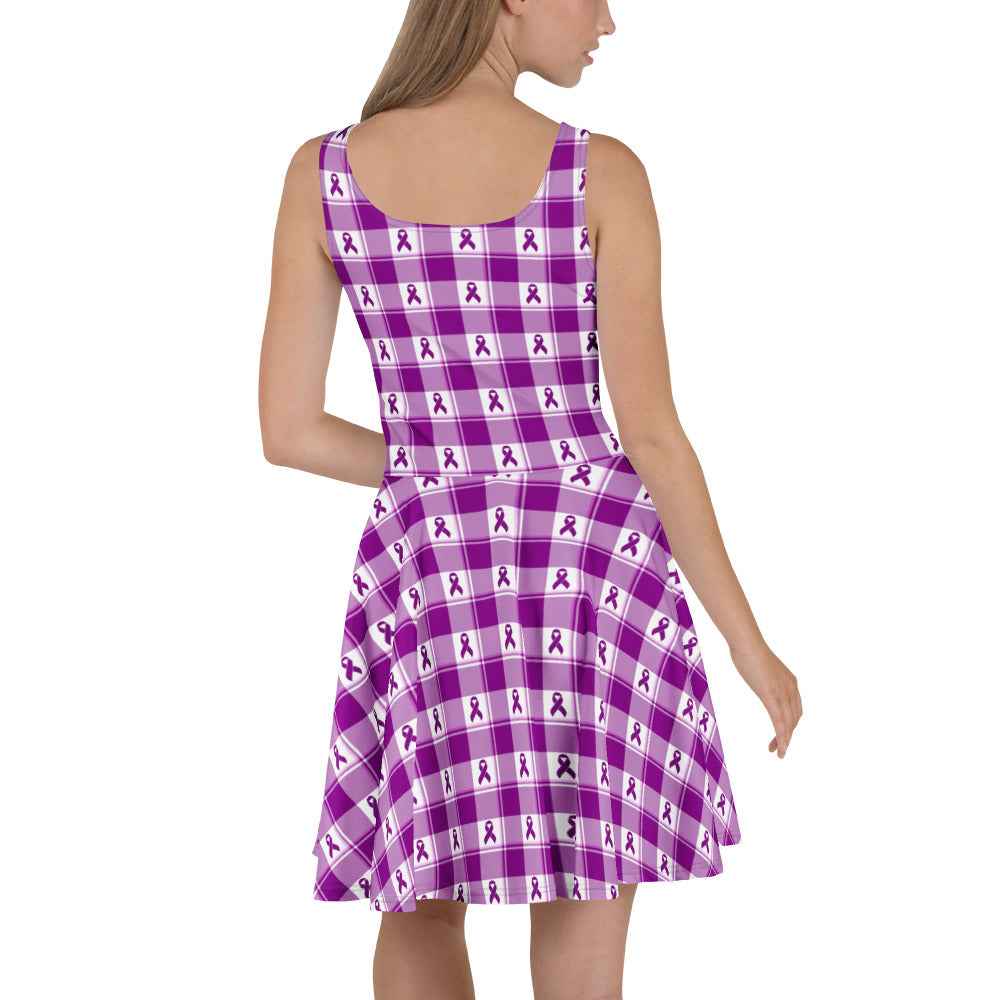 Skater Dress Pancreatic Cancer Awareness Plaid - Scottish Squares