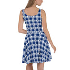 Skater Dress Colorectal Cancer Awareness Plaid, Dark Blue Ribbon, Supportive Gift - Scottish Squares