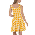 Skater Dress Kidney Cancer Awareness Plaid, Orange Ribbon, Supportive Gift - Scottish Squares