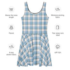 Pink Cloud and Blue Lagoon Plaid Skater Dress - Scottish Squares