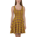 Potters Clay and Pizza Plaid Skater Dress - Scottish Squares